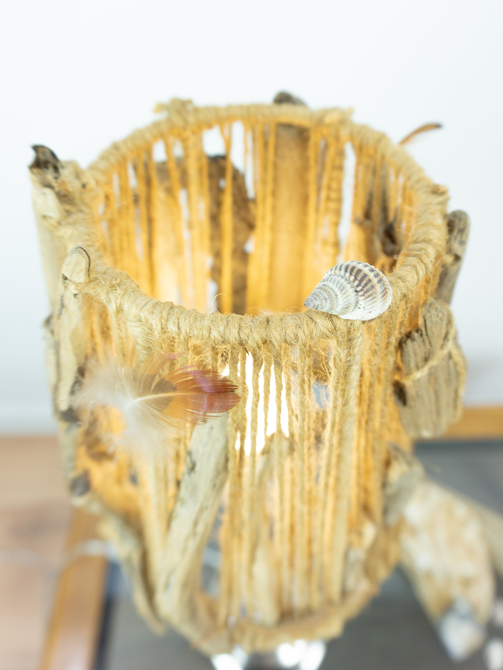 Slim Accent Driftwood Table LAMP 'AURI' with Metal Base