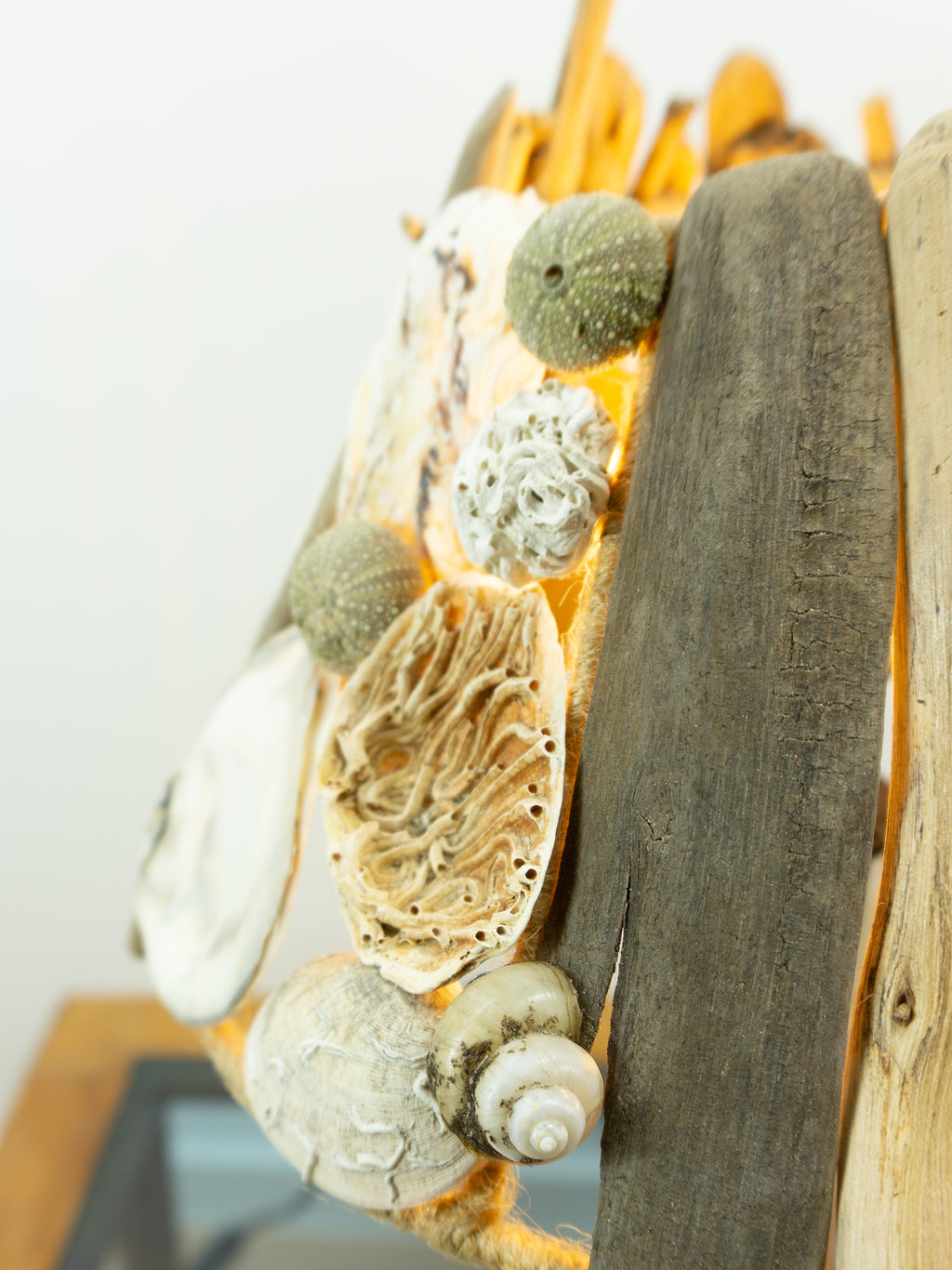 Handcrafted Table Lamp STINA – Natural Driftwood Design with Wooden Base