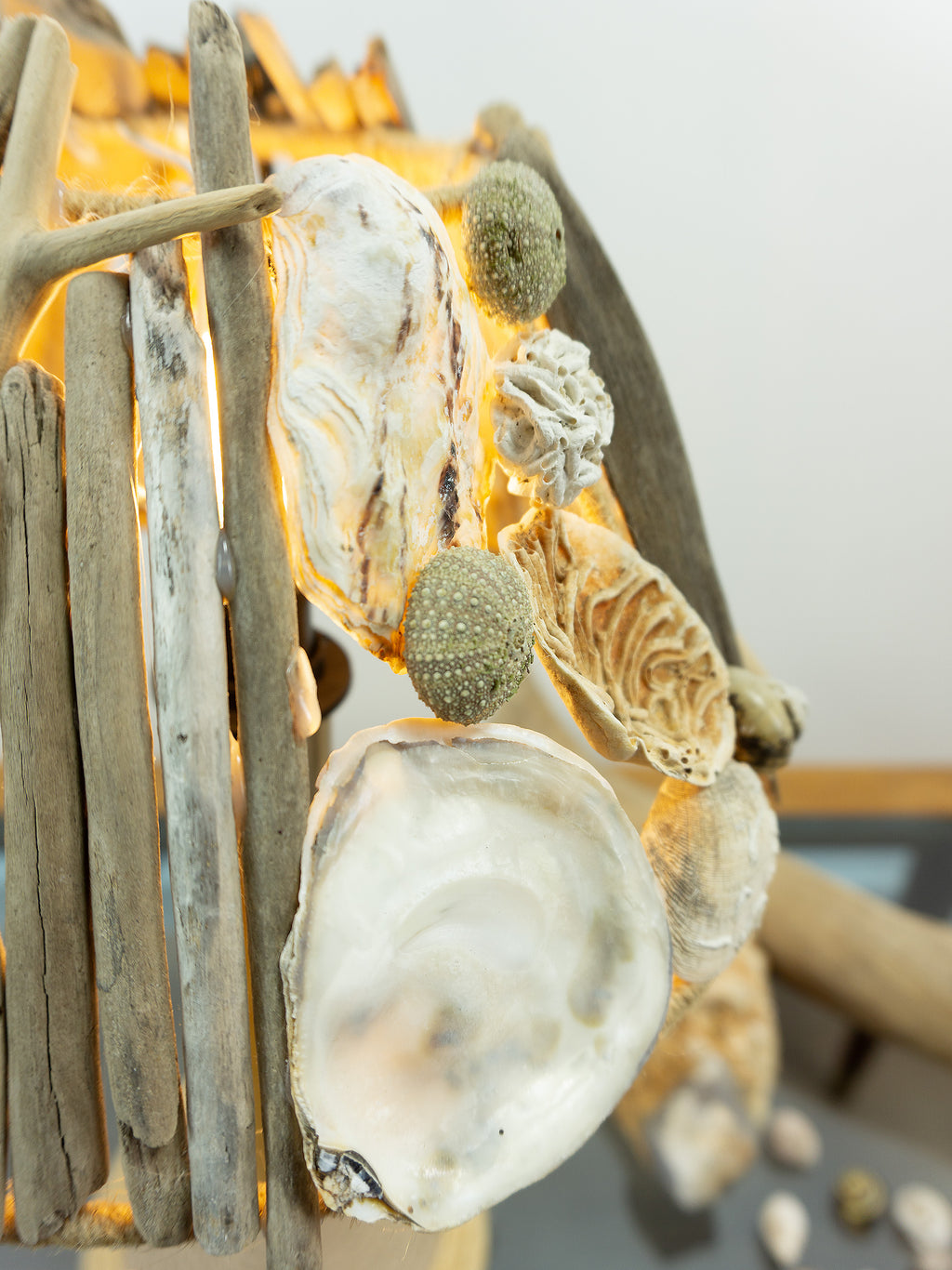 Handcrafted Table Lamp STINA – Natural Driftwood Design with Wooden Base