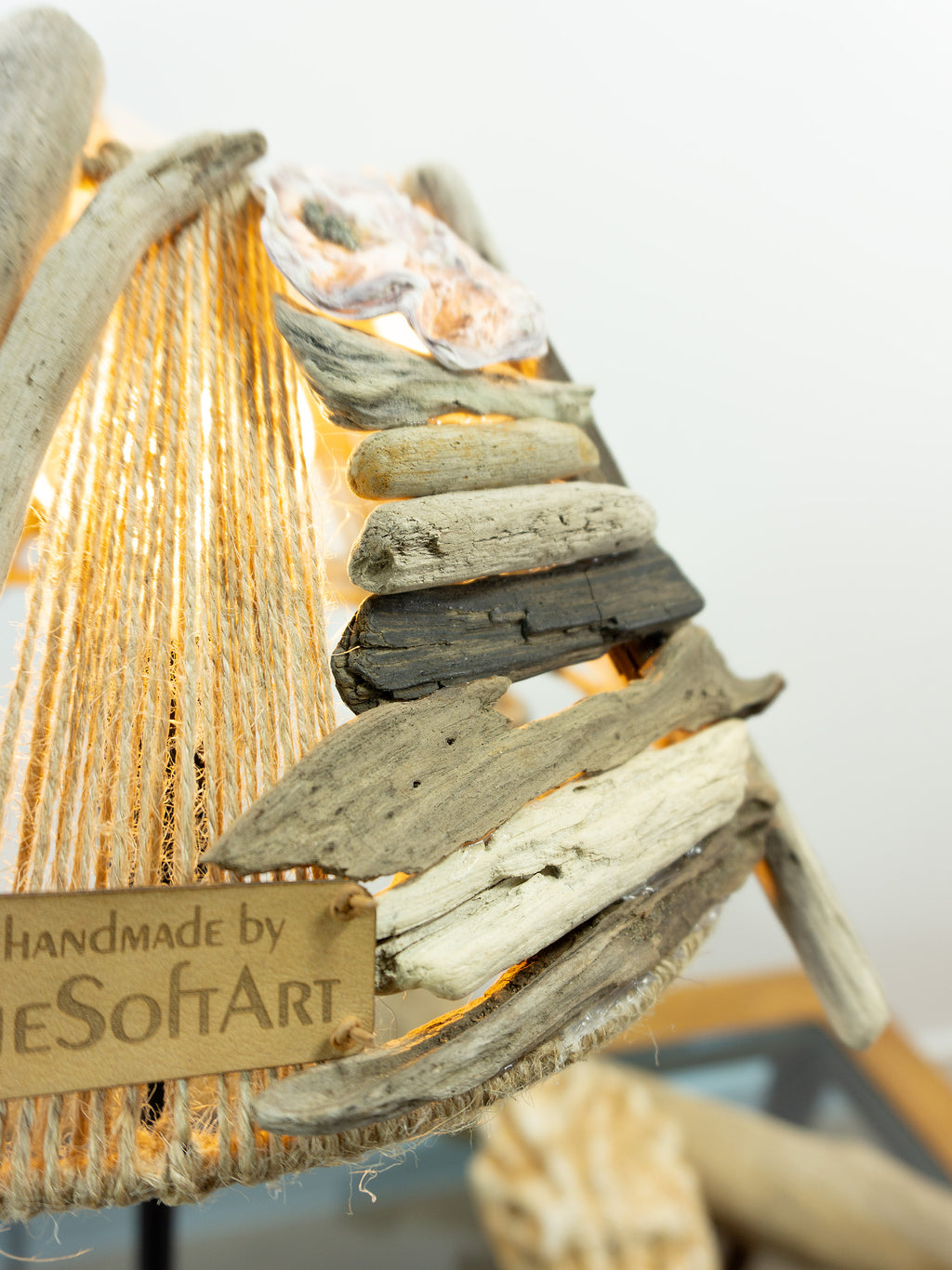 LYKKE Coastal Driftwood Table Lamp – Handcrafted Accent Lighting