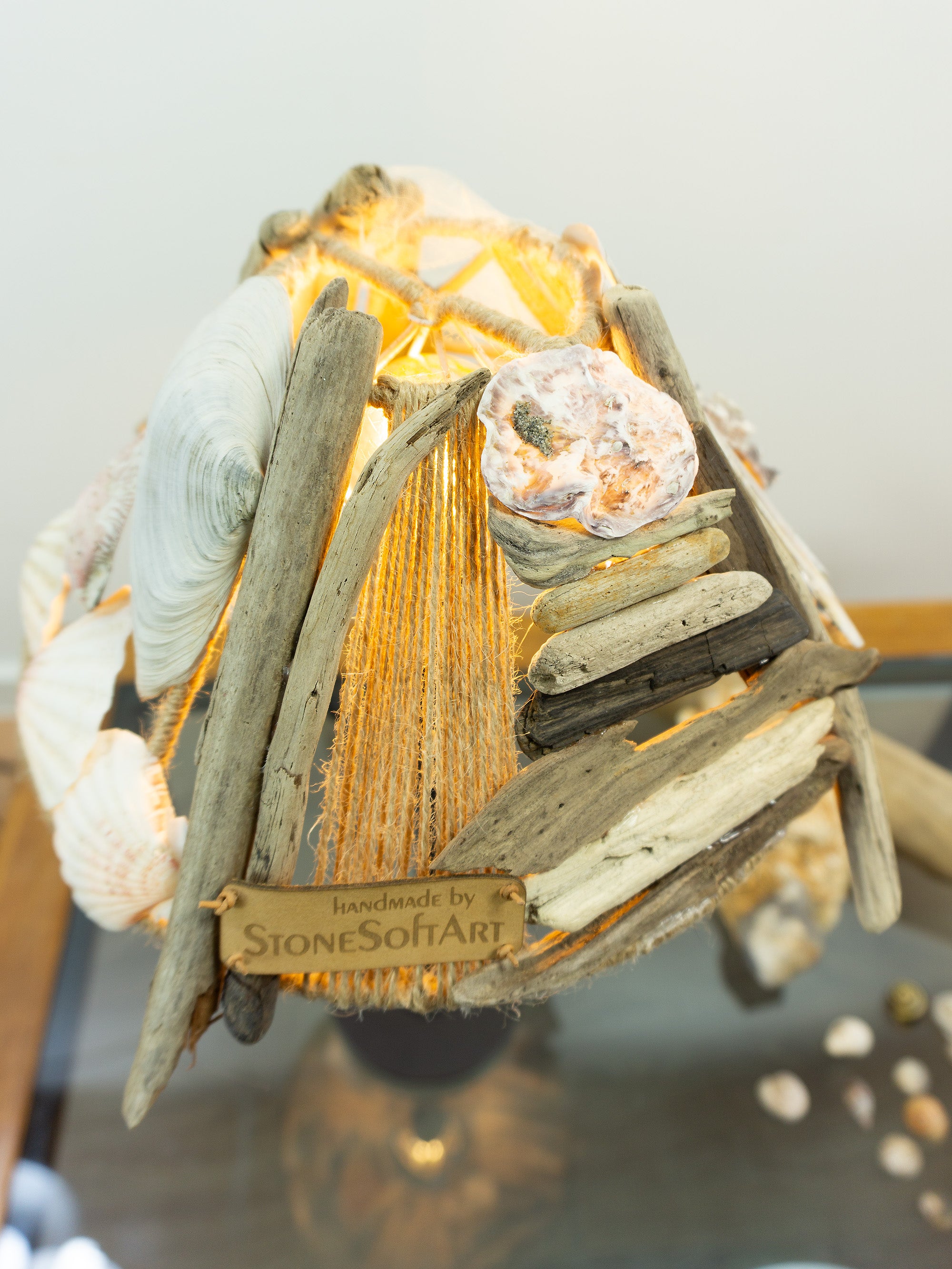 LYKKE Coastal Driftwood Table Lamp – Handcrafted Accent Lighting