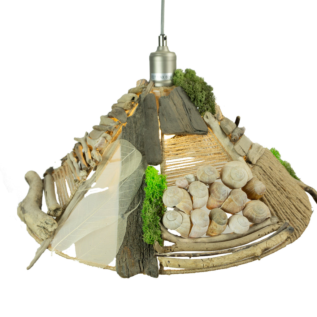 Large unique DRIFTWOOD PENDANT LIGHT 'Malmö', hand-crafted ceiling lamp