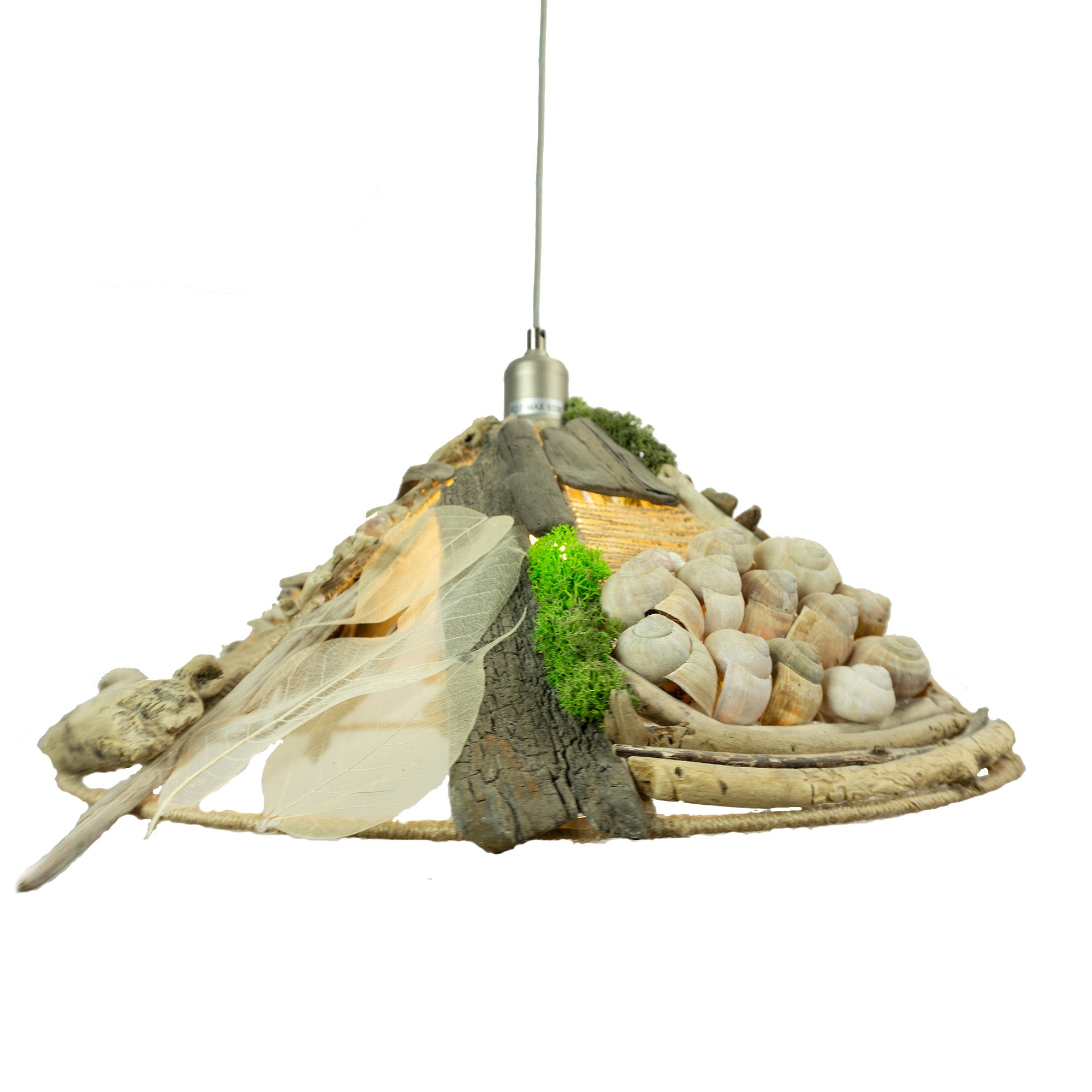 Large unique DRIFTWOOD PENDANT LIGHT 'Malmö', hand-crafted ceiling lamp