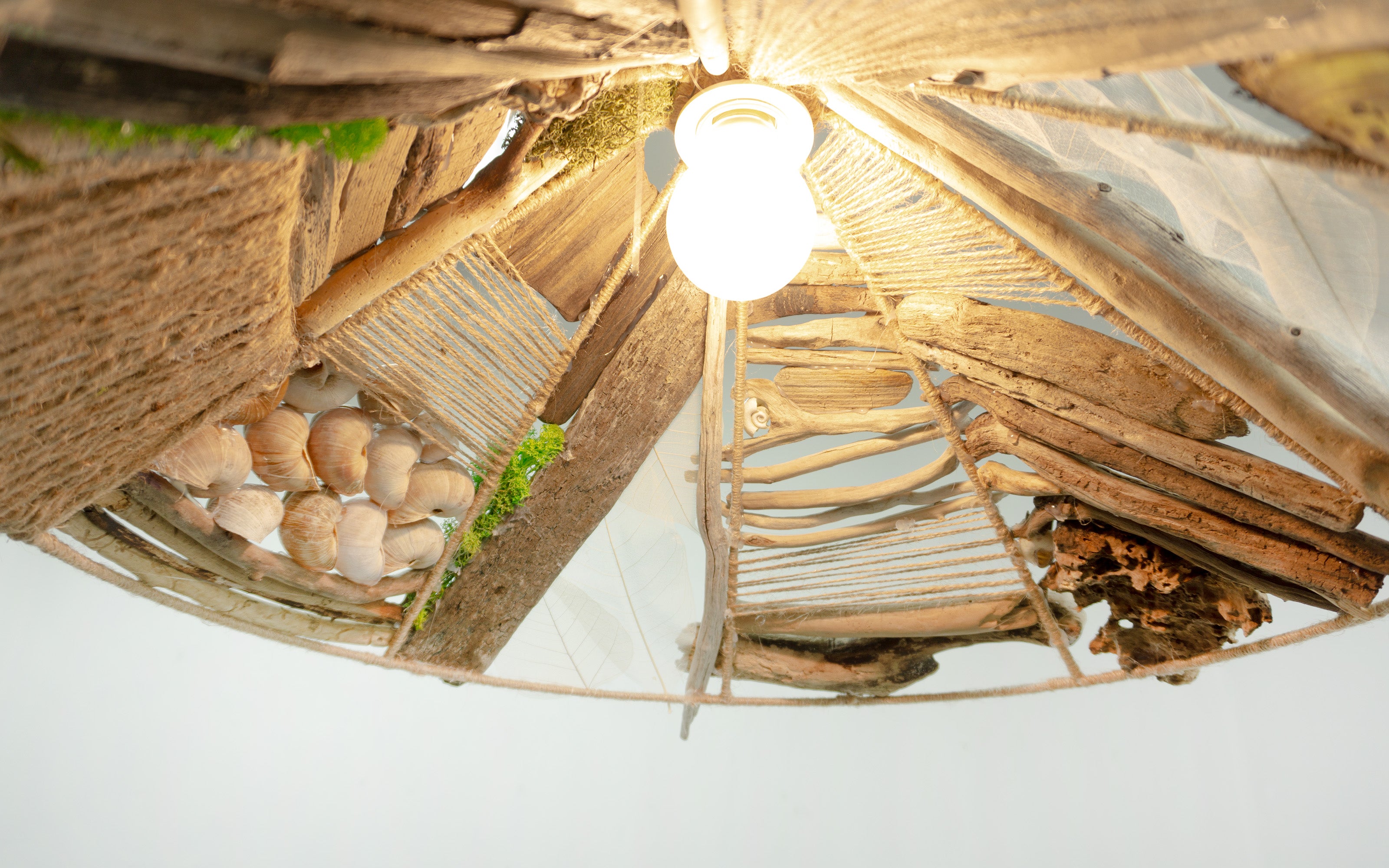 Large unique DRIFTWOOD PENDANT LIGHT 'Malmö', hand-crafted ceiling lamp
