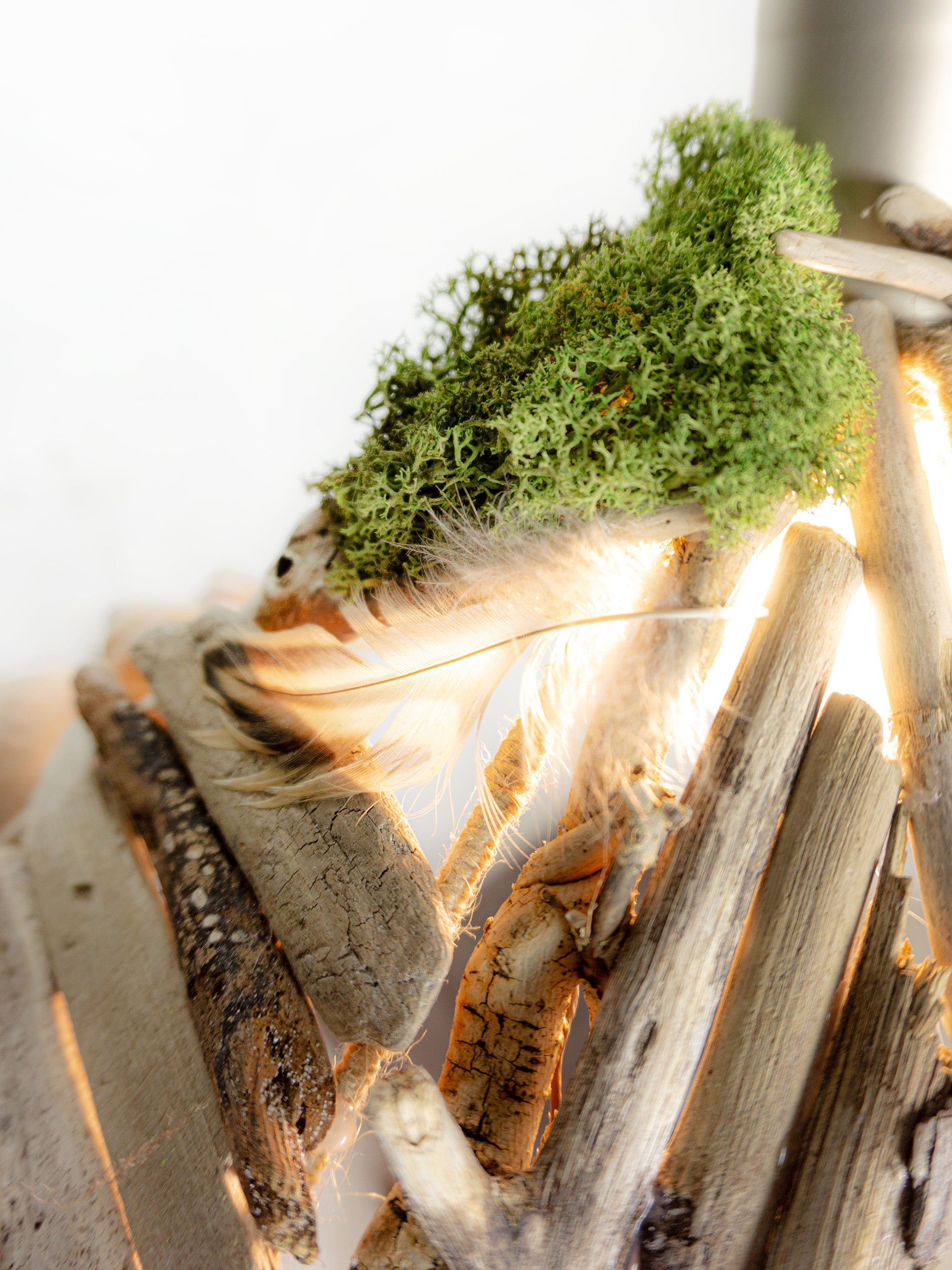 Large unique DRIFTWOOD PENDANT LIGHT 'Malmö', hand-crafted ceiling lamp