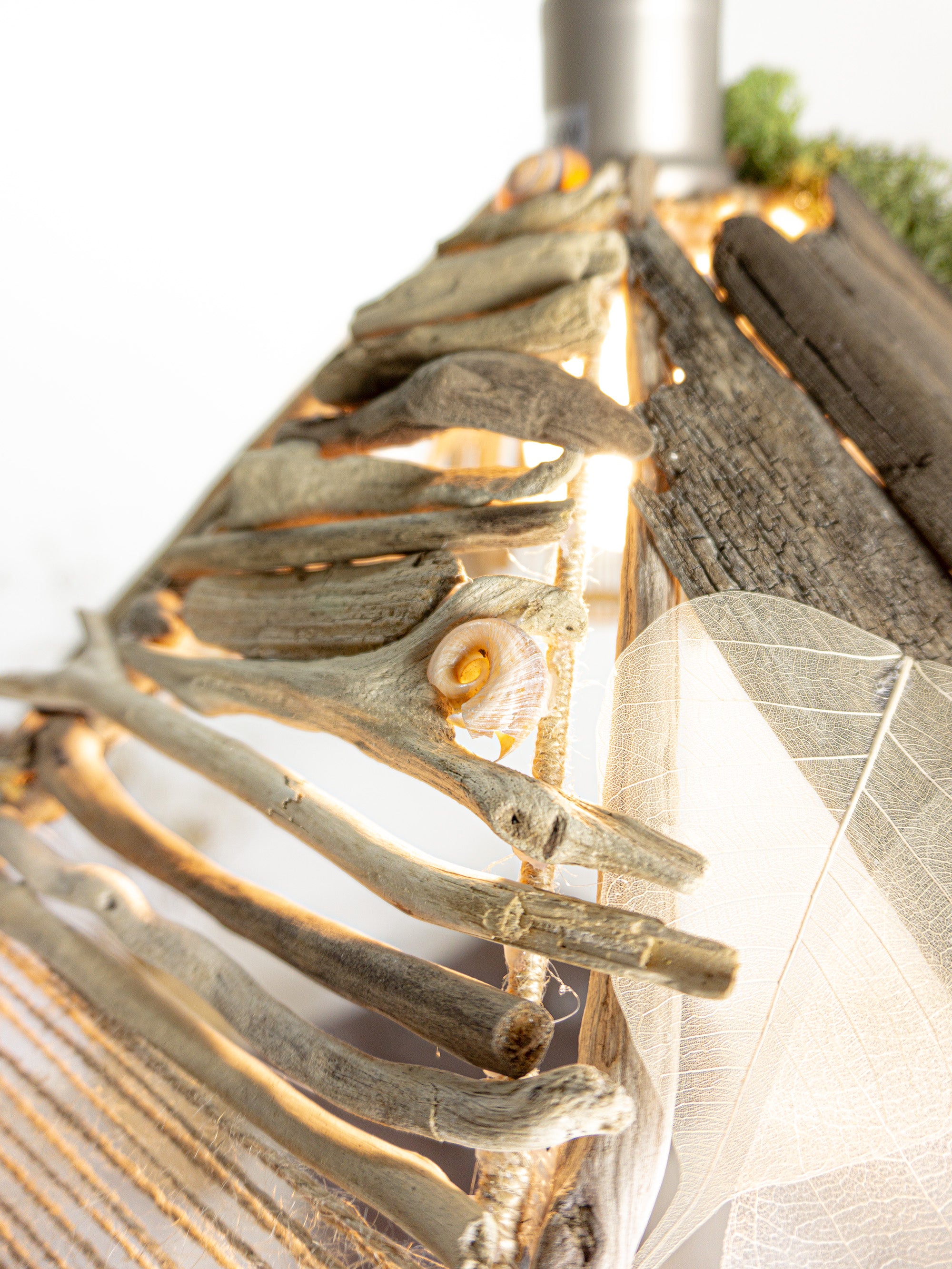 Large unique DRIFTWOOD PENDANT LIGHT 'Malmö', hand-crafted ceiling lamp