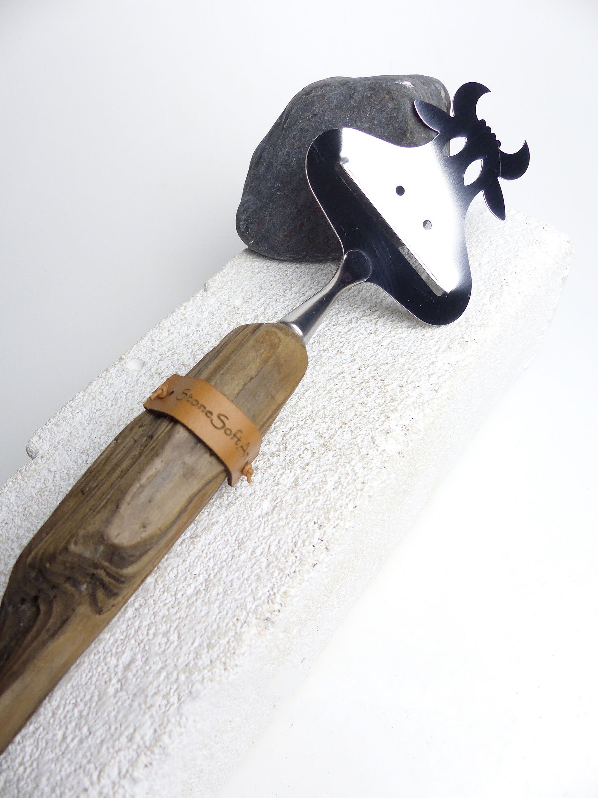 CHEESE SLICER 'Cow Carla' with DRIFTWOOD handle, cow cutlery, handcrafted by StoneSoftArt