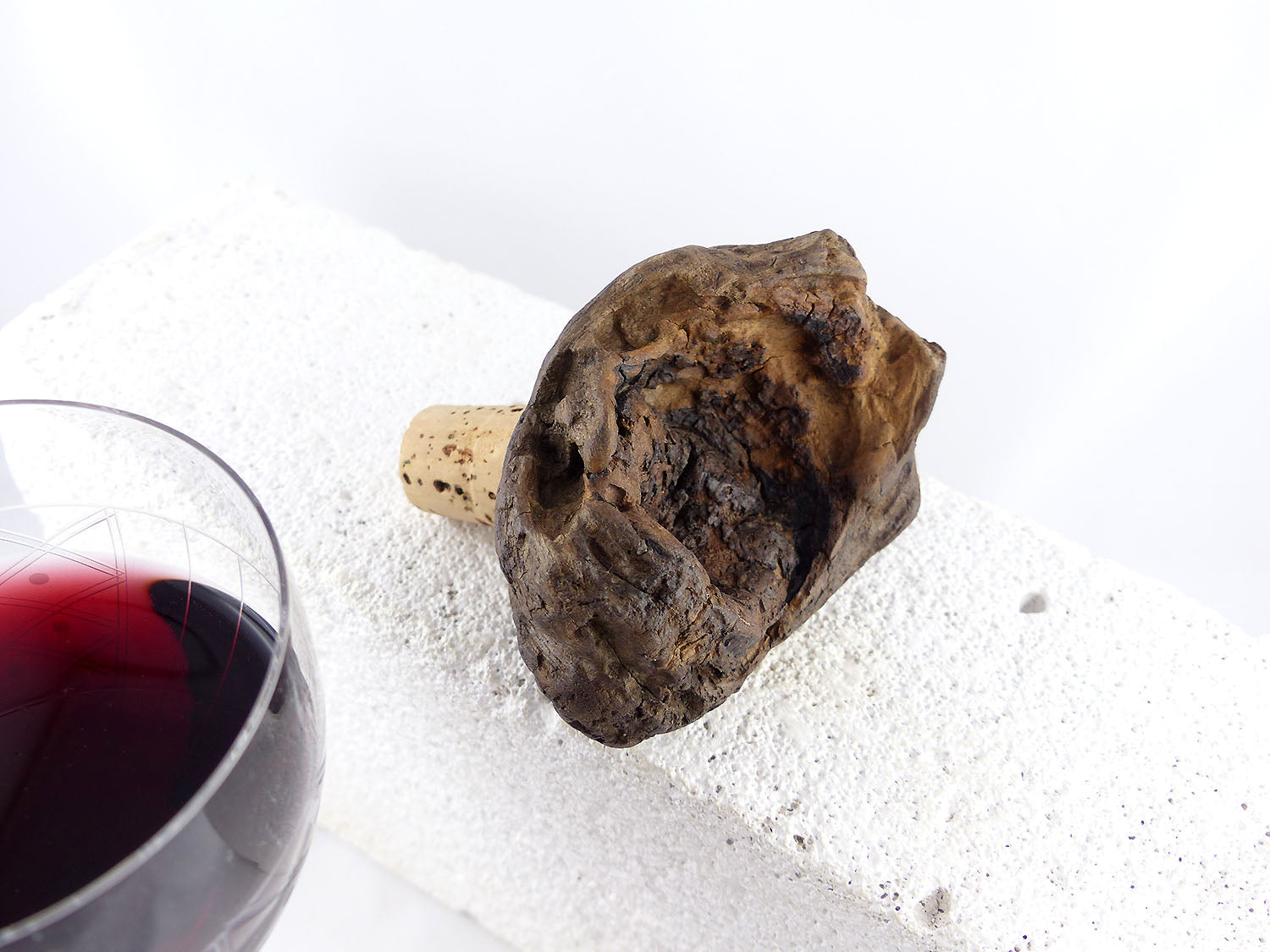 Wine BOTTLE CORK #11 with DRIFTWOOD handle, handcrafted eco friendly gift