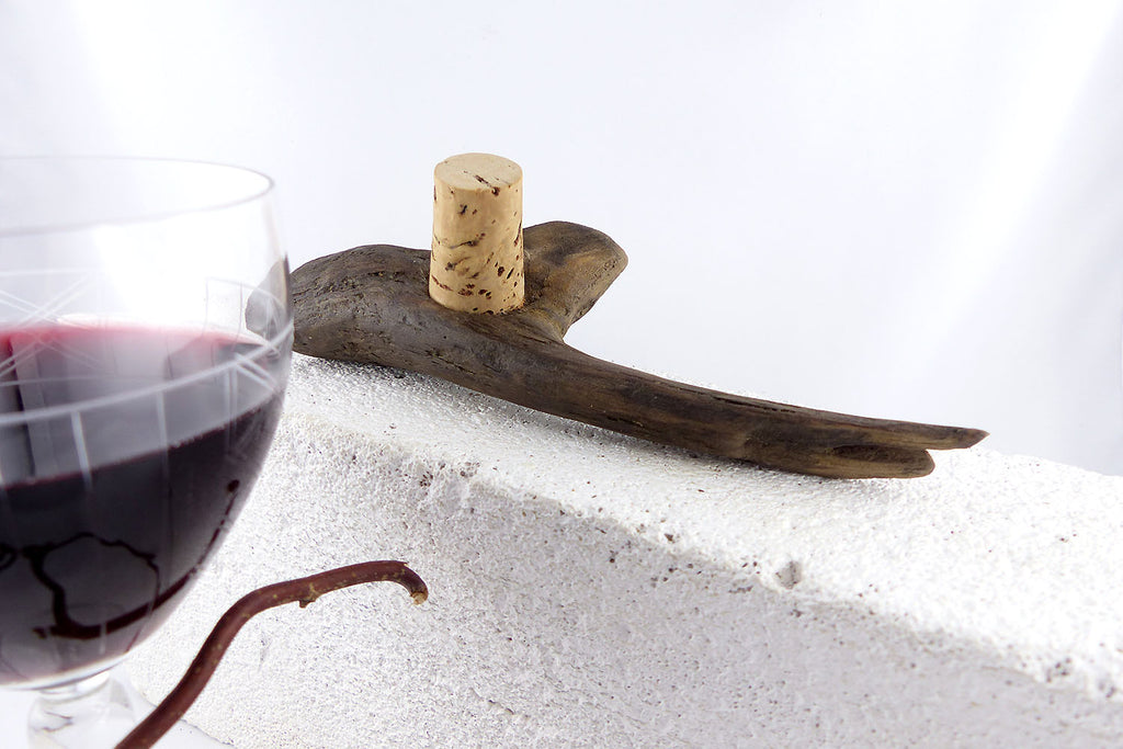 Wine BOTTLE CORK #9 with DRIFTWOOD handle, handcrafted eco friendly gift