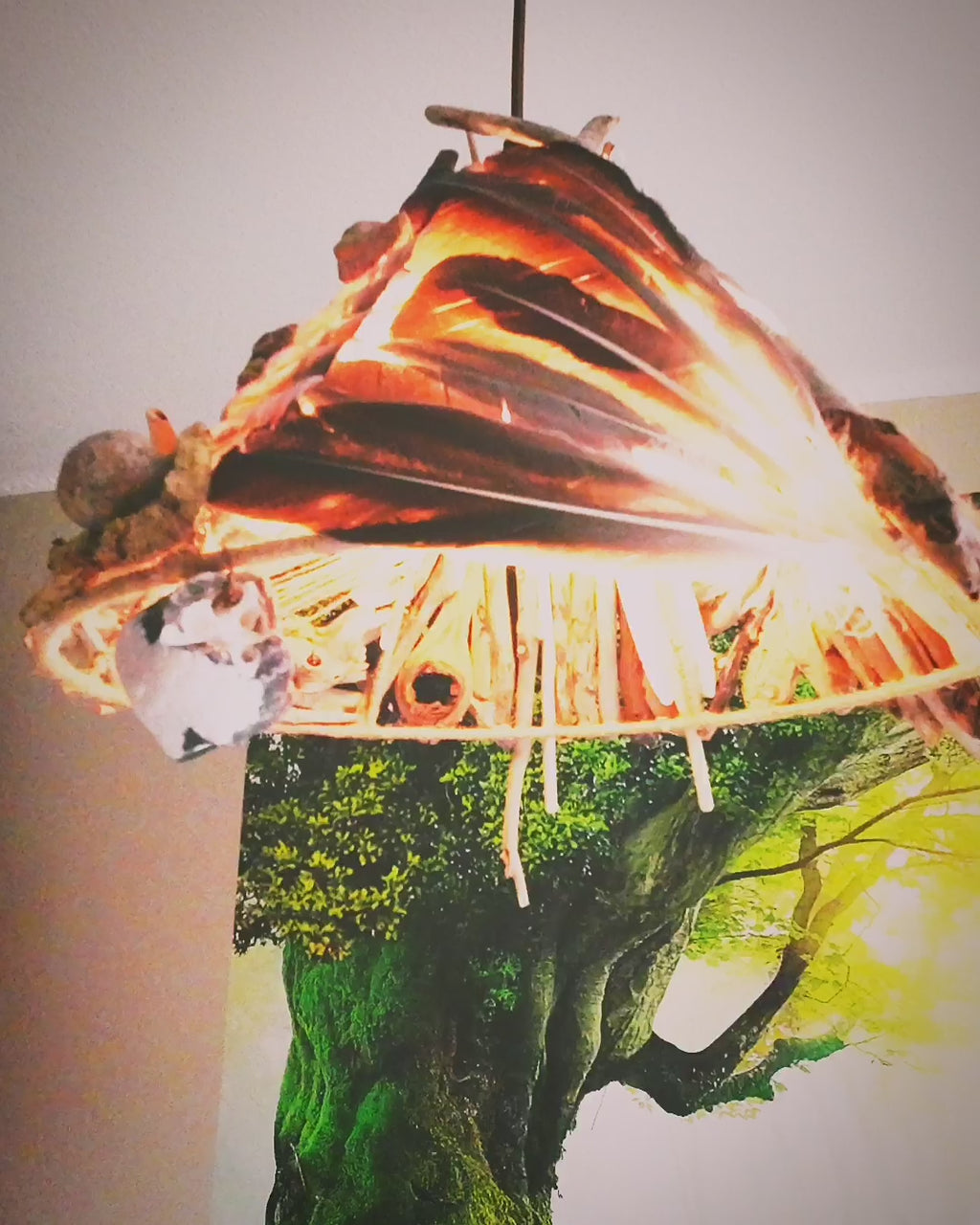 One-of-a-kind DRIFTWOOD PENDANT LIGHT 'Tallin', hand-crafted ceiling lamp