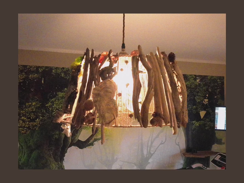 Unique DRIFTWOOD PENDANT LIGHT 'Aarhus', hand-crafted sustainable ceiling lamp