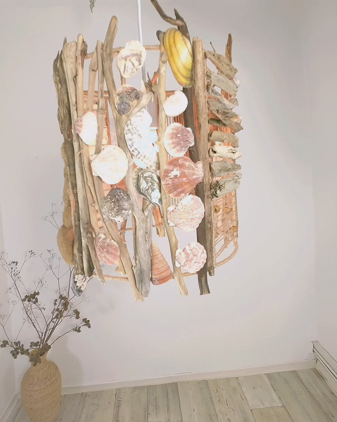 One-of-a-kind artisanal design lamp 'Skagen' DRIFTWOOD PENDANT LIGHT