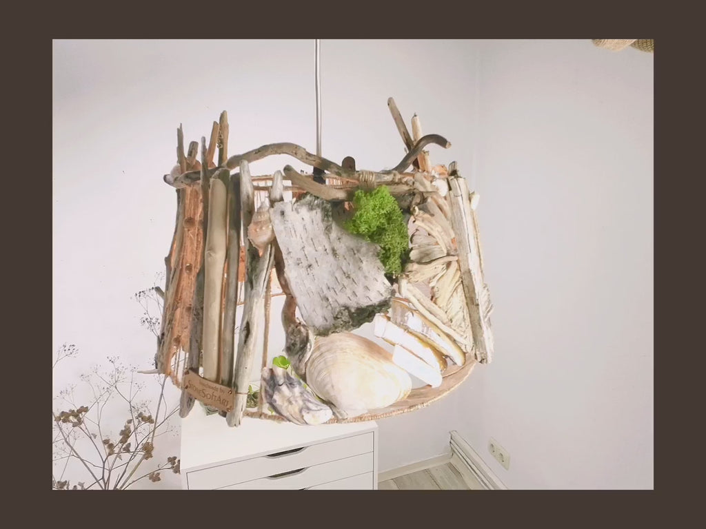 One-of-a-kind DRIFTWOOD PENDANT LIGHT 'Flensburg', handmade ceiling lamp