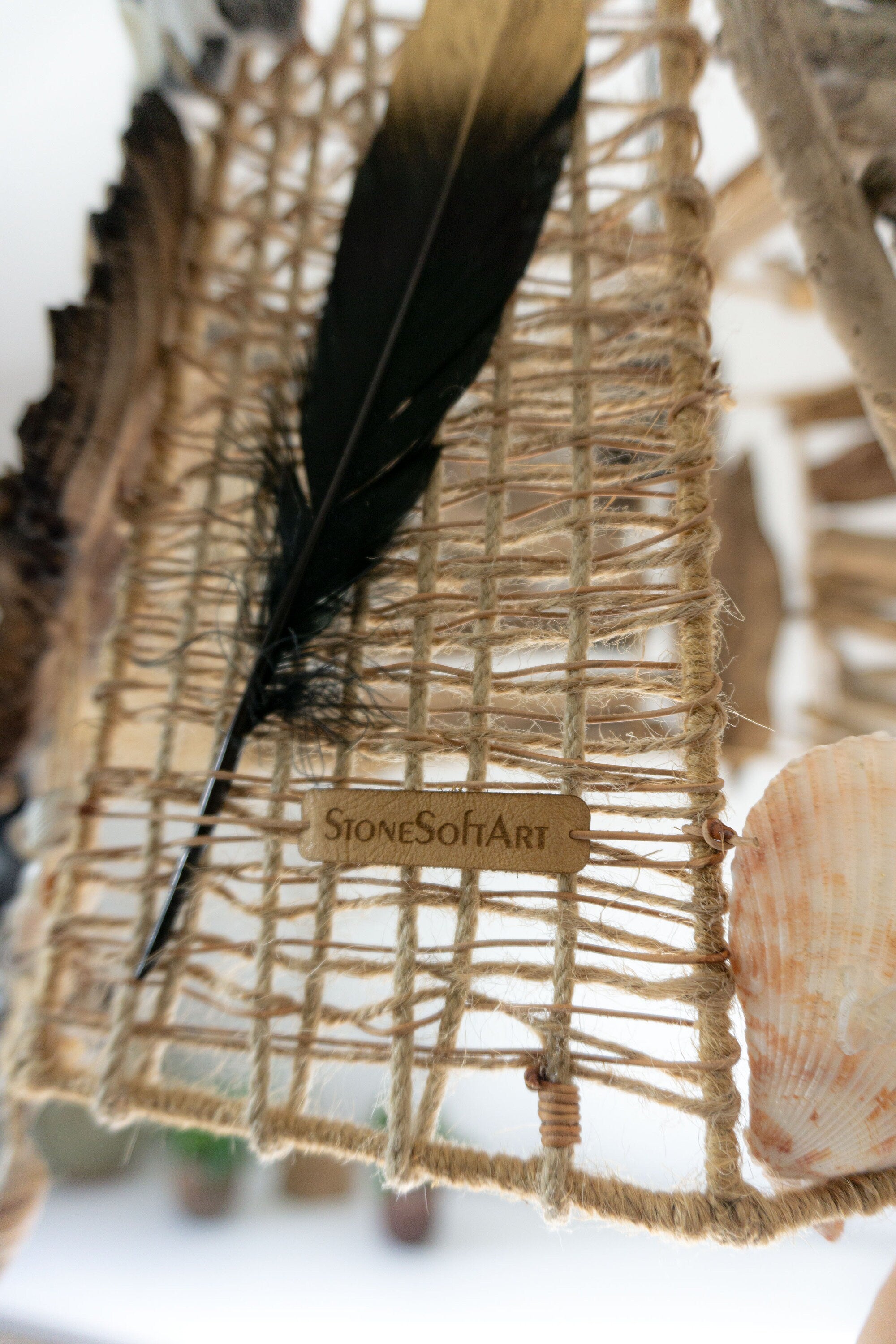 Unique octagonal DRIFTWOOD PENDANT LIGHT 'Kopenhagen', hand-crafted ceiling lamp by StoneSoftArt