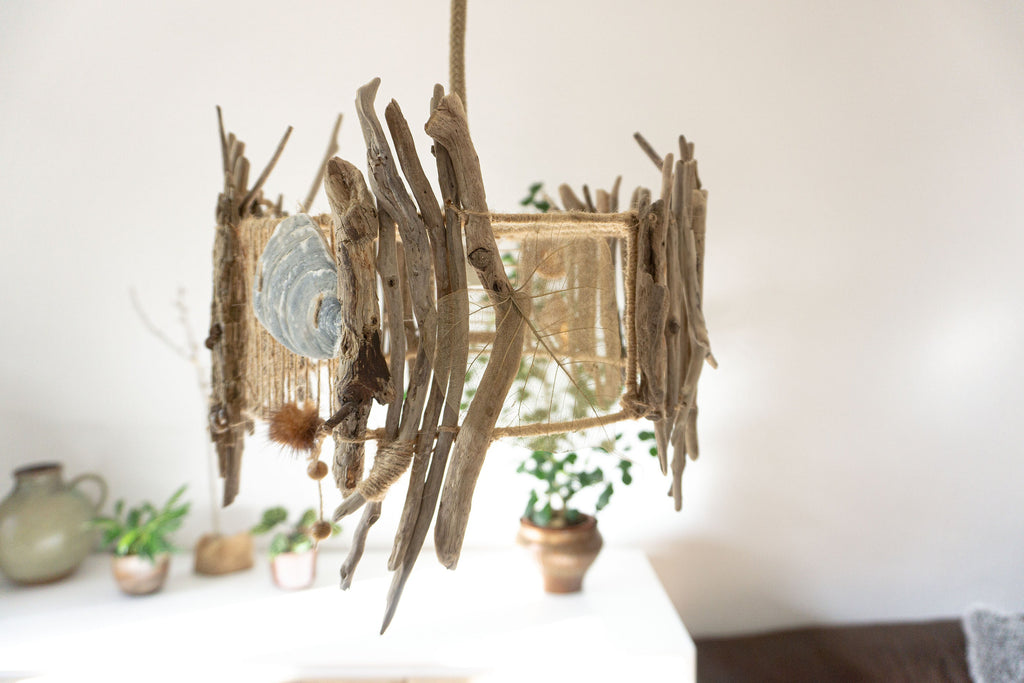 Unique DRIFTWOOD PENDANT LIGHT 'Oslo', hand-crafted ceiling lamp by StoneSoftArt