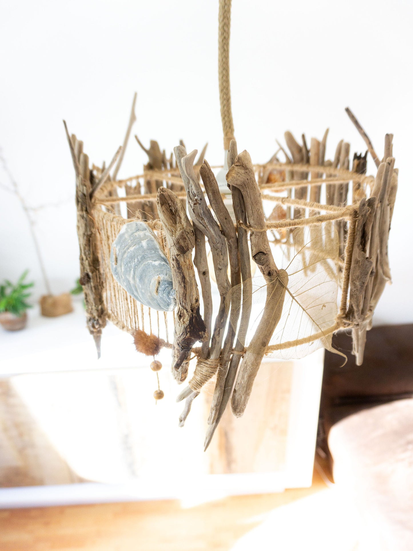 Unique DRIFTWOOD PENDANT LIGHT 'Oslo', hand-crafted ceiling lamp by StoneSoftArt