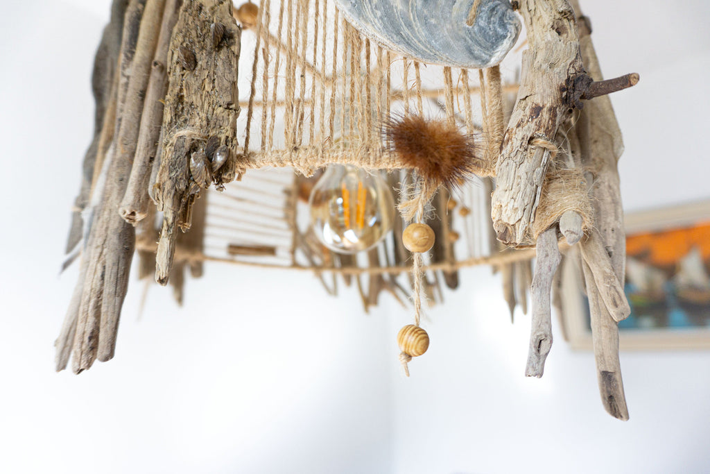 Unique DRIFTWOOD PENDANT LIGHT 'Oslo', hand-crafted ceiling lamp by StoneSoftArt