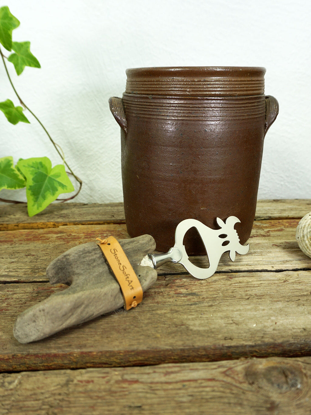 BOTTLE OPENER 'Cow Conny' with DRIFTWOOD handle, cow cutlery, handcrafted by StoneSoftArt