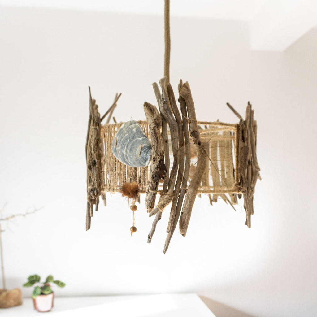 Unique DRIFTWOOD PENDANT LIGHT 'Oslo', hand-crafted ceiling lamp by StoneSoftArt