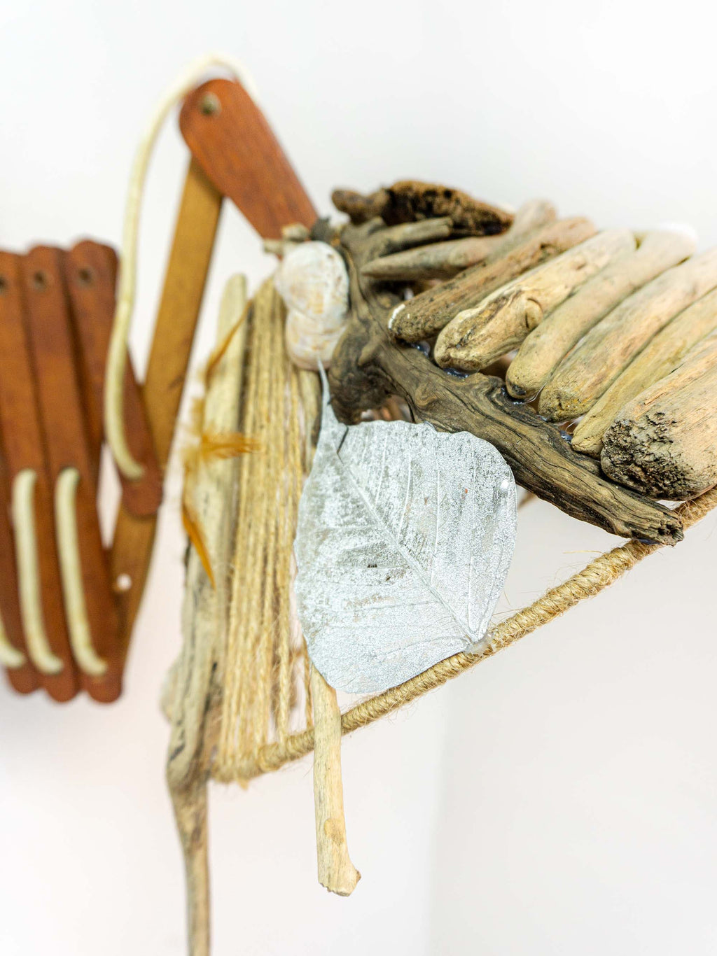 Unique DRIFTWOOD SCISSOR LAMP 'Riga', hand-crafted wall light sconce by StoneSoftArt